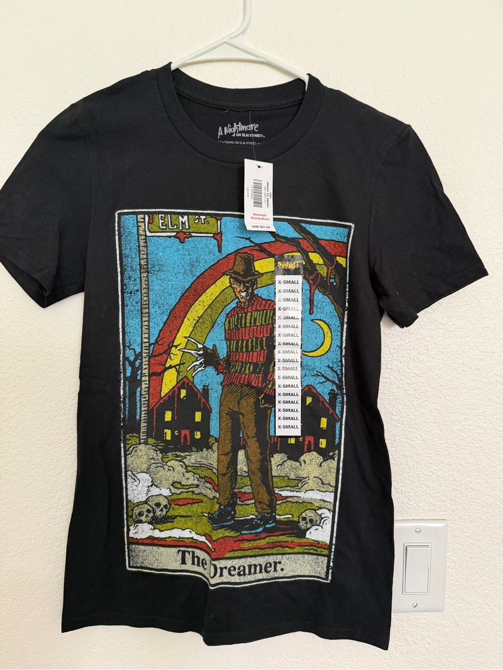 Spirit Black Freddy Krueger Rainbow Graphic Tee